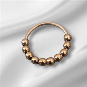 Rotatable Fidget Ring Stainless Steel Gold Tone Spinner Anxiety Relief Ring